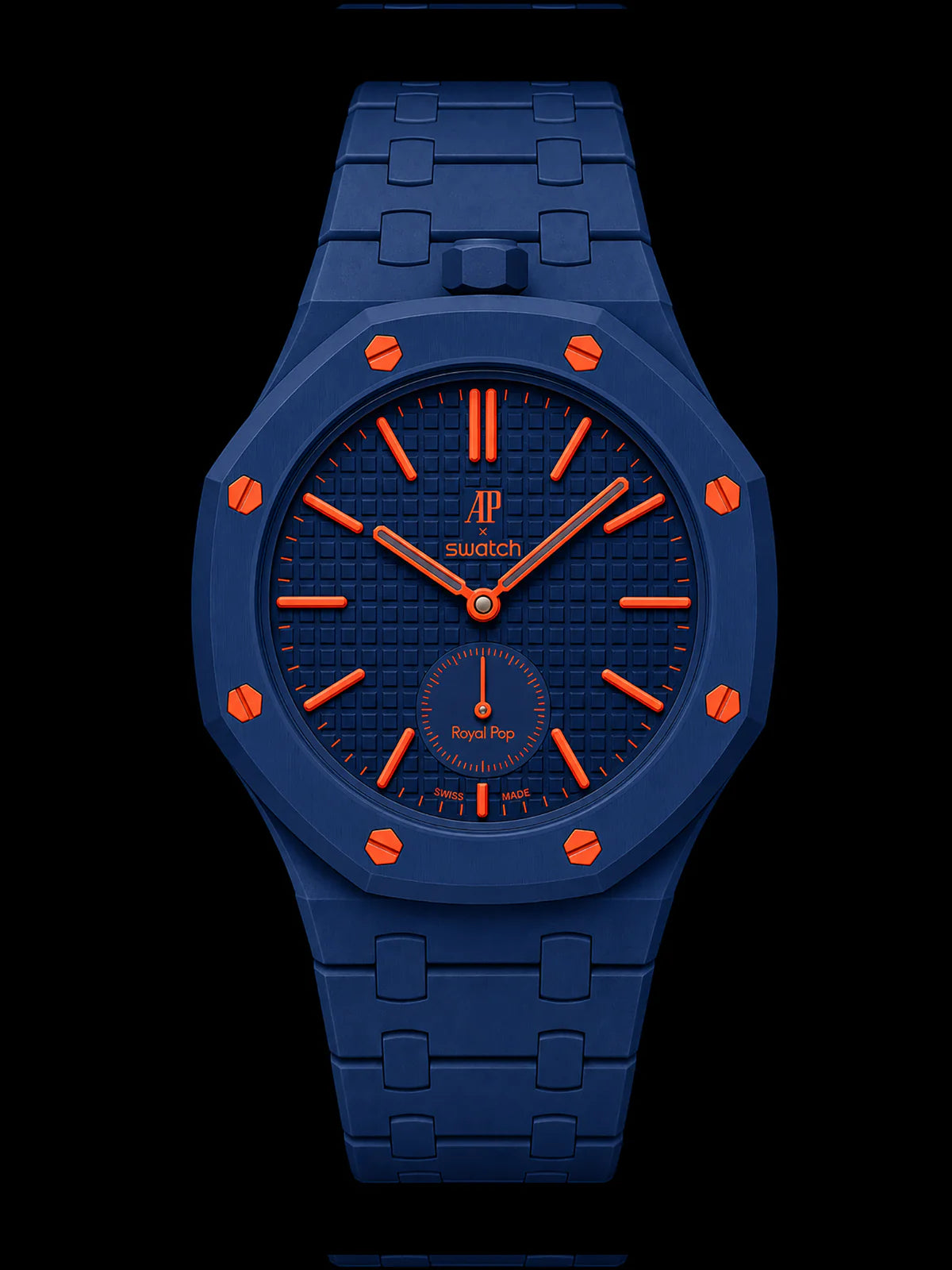 SNAPWATCH ROYAL POP WRIST CONVERSION CASE & BRACELET COMBO — NAVY ORANGE